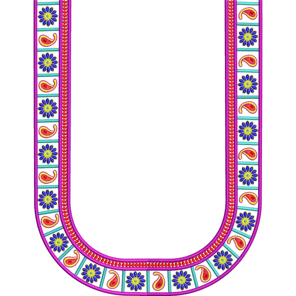 Blouse Design No :MSM - 544 , Mango Design, Flower - Simple Border, U Shape