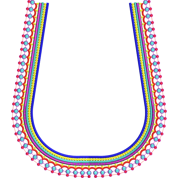 Blouse Design No :MSM - 546 - Simple Border, U Shape