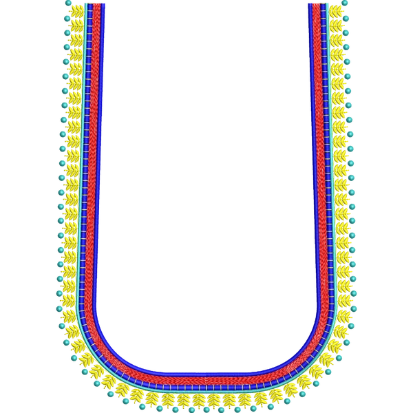 Blouse Design No :MSM - 563 - U Shape, Border With Butta