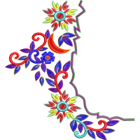 Blouse Design No :MSM - 567 , Flower Bunch - Full Sleeve, U Shape