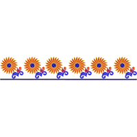 Blouse Design No :MSM - 567 , Flower Bunch - Simple Border, U Shape