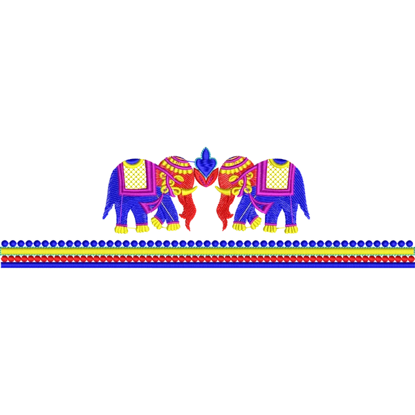 Blouse Design No :MSM - 570 , Elephant - Border With Butta, U Shape