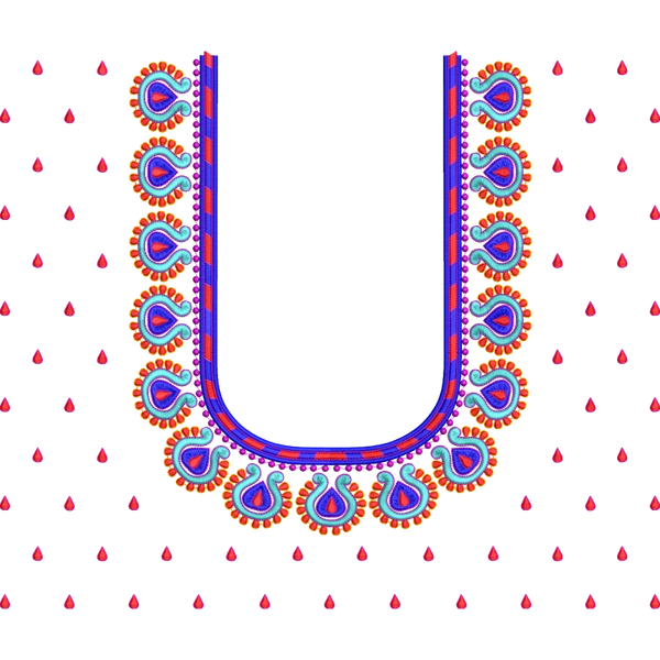 Blouse Design No :MSM - 578 - U Shape, Simple Border