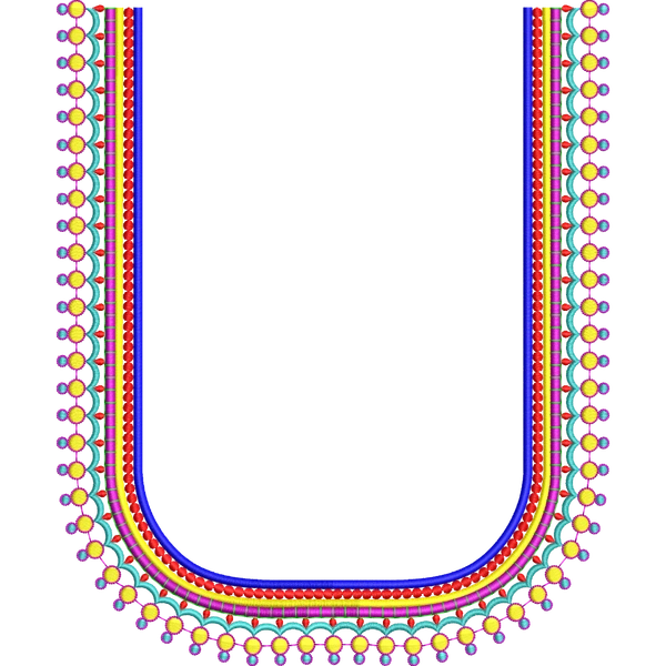 Blouse Design No :MSM - 580 - Simple Border, U Shape