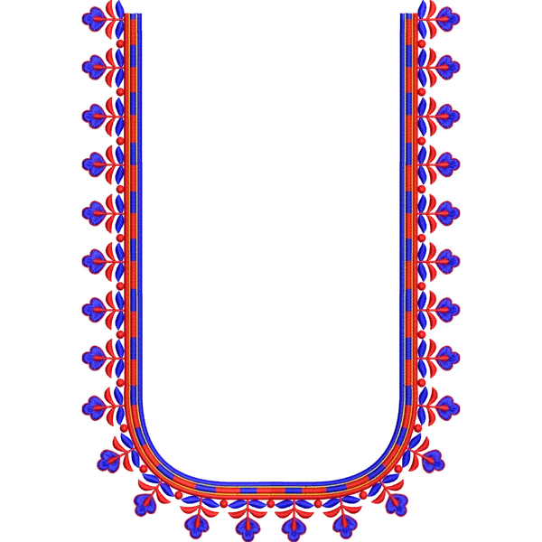 Blouse Design No :MSM - 584 - Simple Border, U Shape