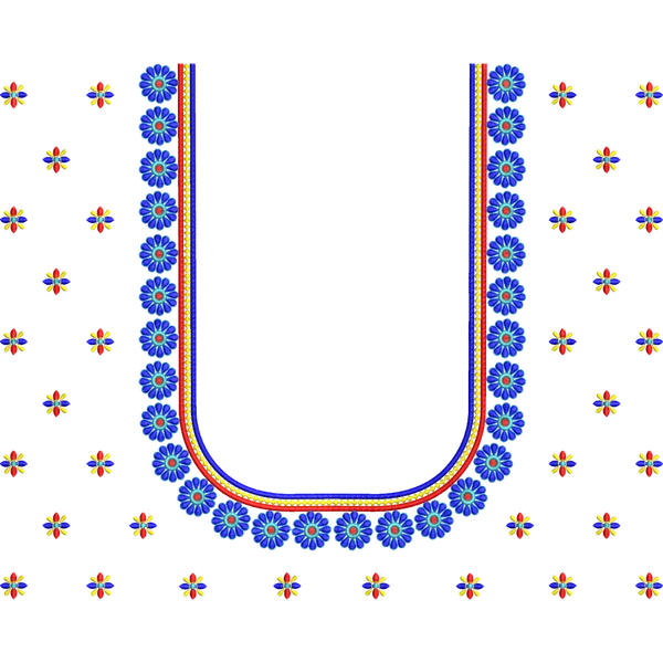 Blouse Design No :MSM - 585 - Simple Border, U Shape