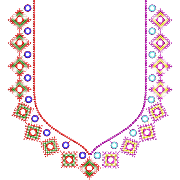 Blouse Design No :MSM - 589 - Kutch with Mirror, Simple Border, Sweat Heart