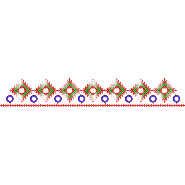 Blouse Design No :MSM - 589 - Kutch with Mirror, Simple Border, Sweat Heart
