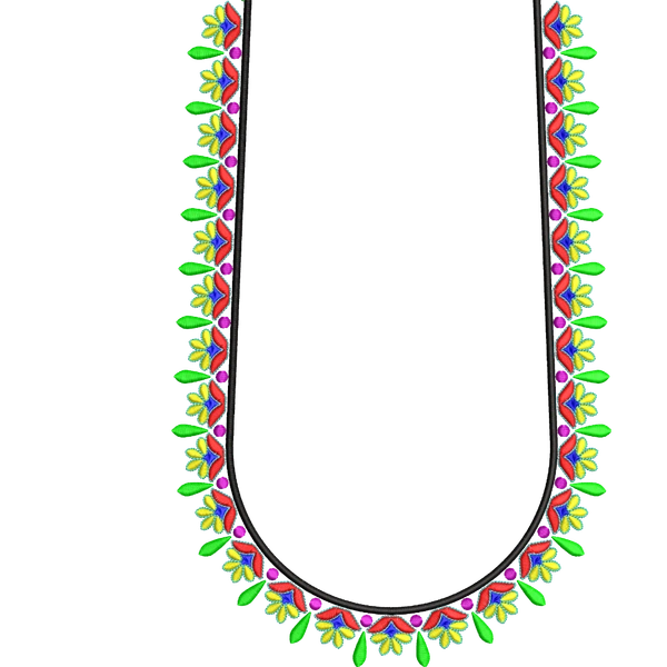 Blouse Design No :MSM - 594 - Simple Border, U Shape