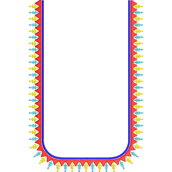Blouse Design No :MSM - 595 - Simple Border, U Shape