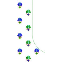 Blouse Design No :MSM - 601 - Border With Butta, U Shape