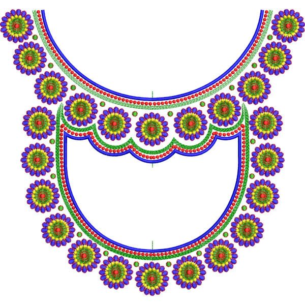 Blouse Design No :MSM - 603 - Simple Border, Pot Neck