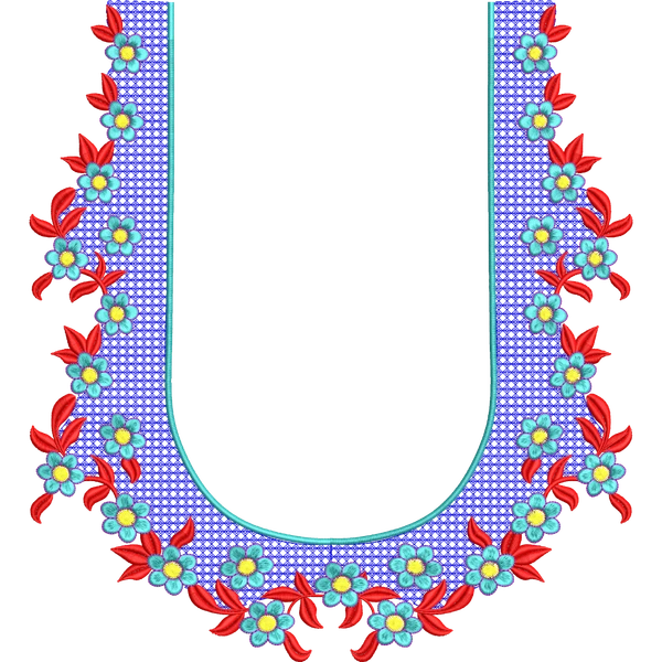 Blouse Design No :MSM - 611 - Border With Butta, U Shape