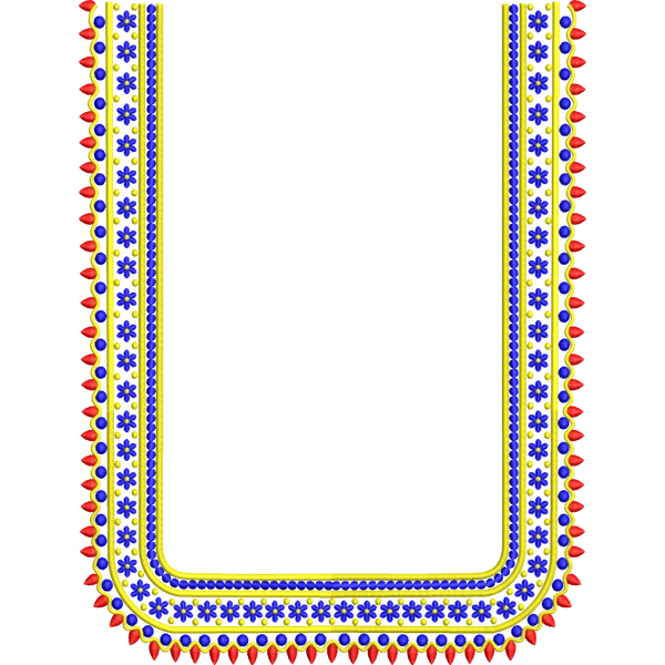 Blouse Design No :MSM - 617 - Simple Border, U Shape