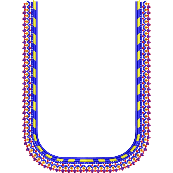 Blouse Design No :MSM - 618 - Border With Butta, U Shape
