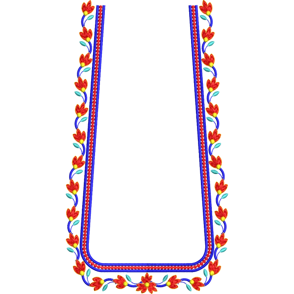 Blouse Design No :MSM - 621 - Simple Border, U Shape