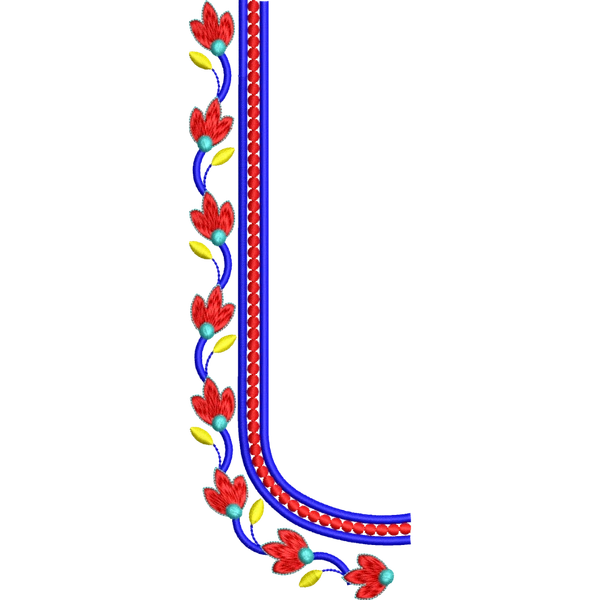 Blouse Design No :MSM - 621 - Simple Border, U Shape