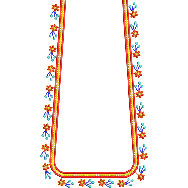 Blouse Design No :MSM - 622 - Simple Border, U Shape