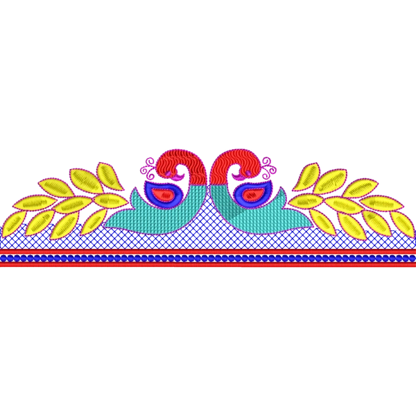Blouse Design No :MSM - 625 - Border With Butta, Sweat Heart
