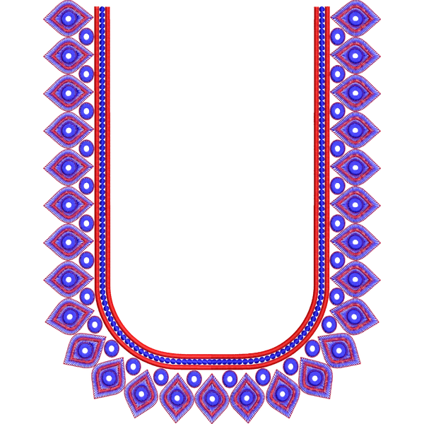 Blouse Design No :MSM - 628 - Mirror Work, Simple Border, U Shape