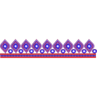 Blouse Design No :MSM - 628 - Mirror Work, Simple Border, U Shape