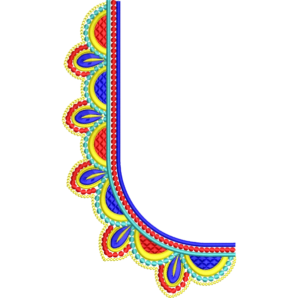 Blouse Design No :MSM - 632 - Simple Border, U Shape