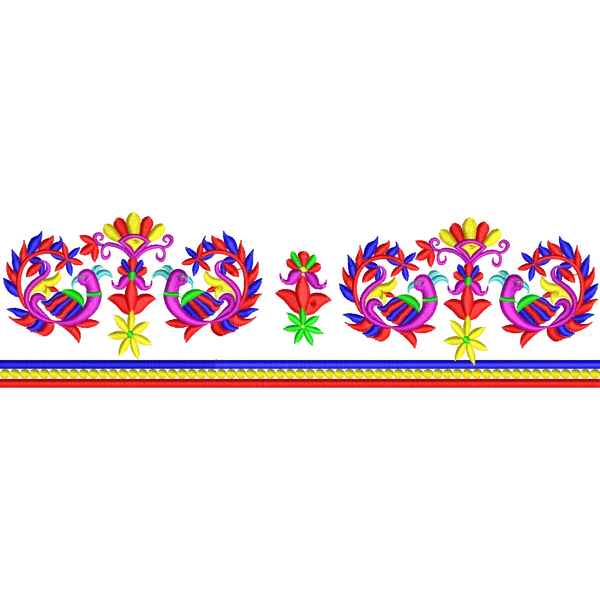 Blouse Design No :MSM - 633 - Simple Border, U Shape