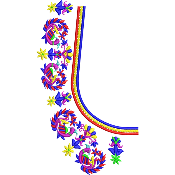 Blouse Design No :MSM - 633 - Simple Border, U Shape