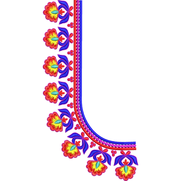Blouse Design No :MSM - 637 - Simple Border, U Shape