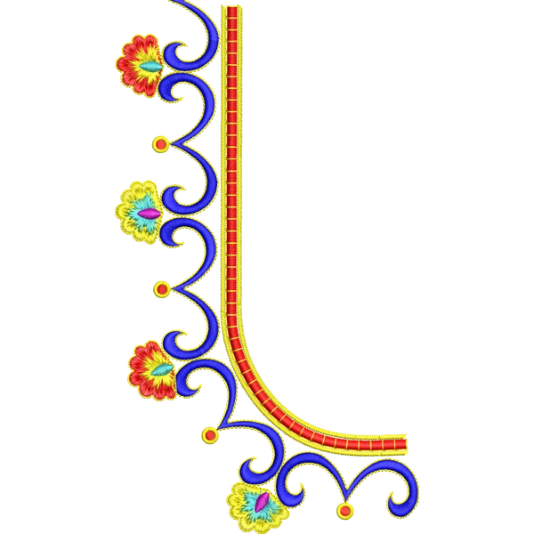 Blouse Design No :MSM - 638 - Simple Border, U Shape
