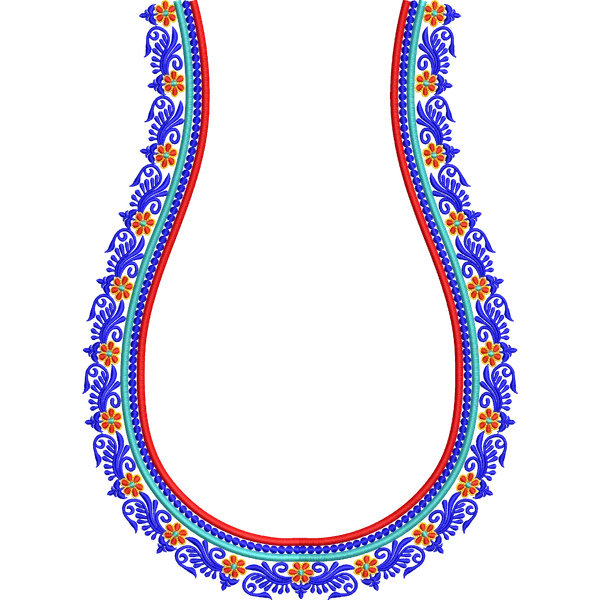 Blouse Design No :MSM - 640 - Simple Border, U Shape