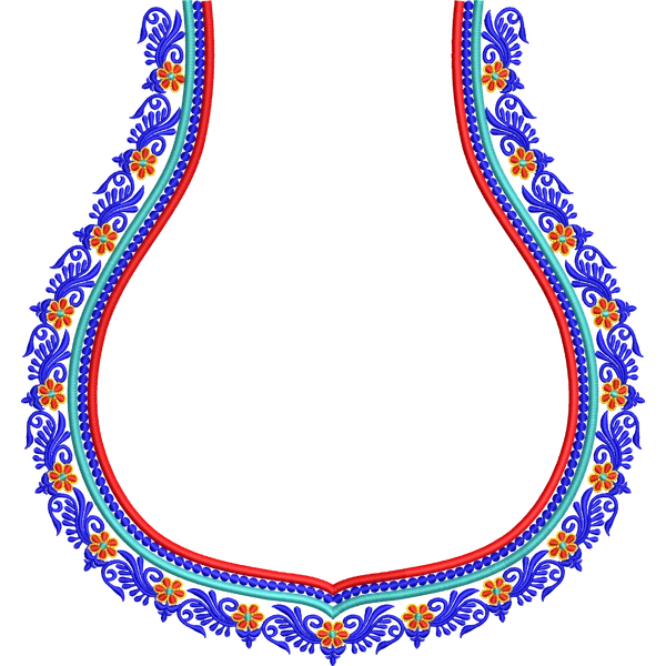 Blouse Design No :MSM - 641 - Simple Border, U Shape