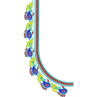 Blouse Design No :MSM - 643 - Border With Butta, U Shape