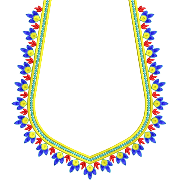 Blouse Design No :MSM - 647 - Border With Butta, U Shape