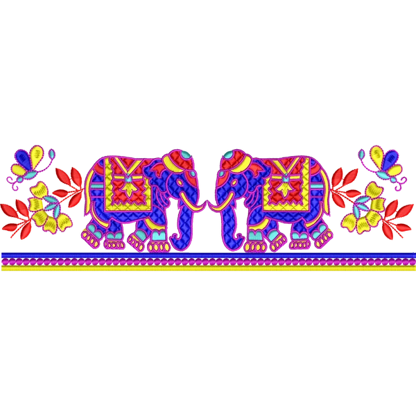 Blouse Design No :MSM - 657 - Border With Butta, U Shape