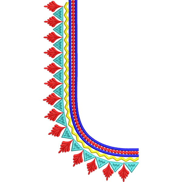 Blouse Design No :MSM - 662 - Simple Border, U Shape