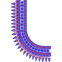 Blouse Design No :MSM - 664 - Border With Butta, U Shape