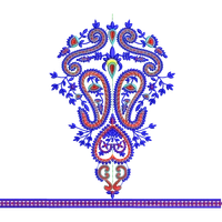 Blouse Design No :MSM - 664 - Border With Butta, U Shape