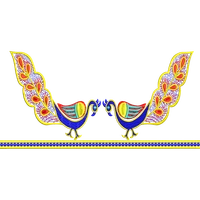 Blouse Design No :MSM - 669 , Peacock - Border With Butta, Sweat Heart