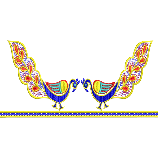 Blouse Design No :MSM - 669 , Peacock - Border With Butta, Sweat Heart