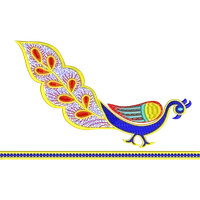 Blouse Design No :MSM - 669 , Peacock - Simple Border, Sweat Heart