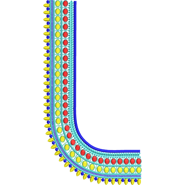 Blouse Design No :MSM - 674 - Simple Border, Boat Neck