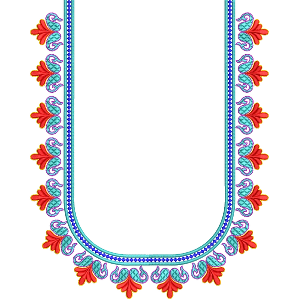 Blouse Design No :MSM - 676 - Simple Border, U Shape