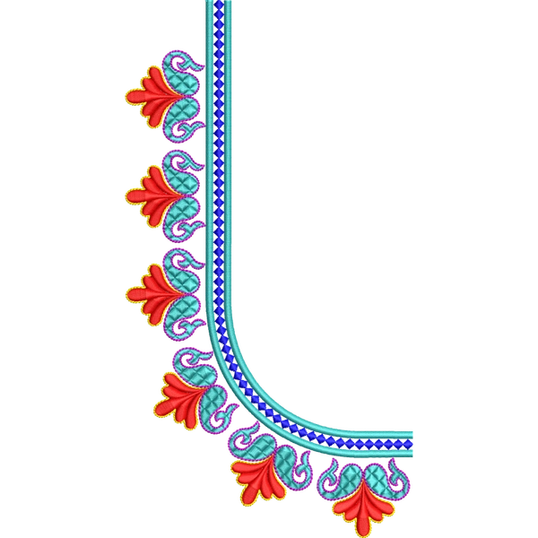 Blouse Design No :MSM - 676 - Simple Border, U Shape