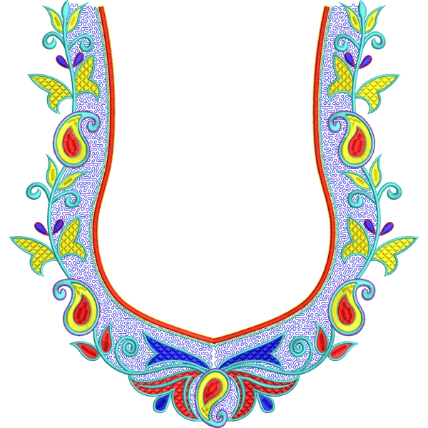 Blouse Design No :MSM - 689 - Simple Border, U Shape