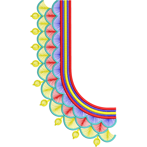 Blouse Design No :MSM - 697 - Simple Border, U Shape
