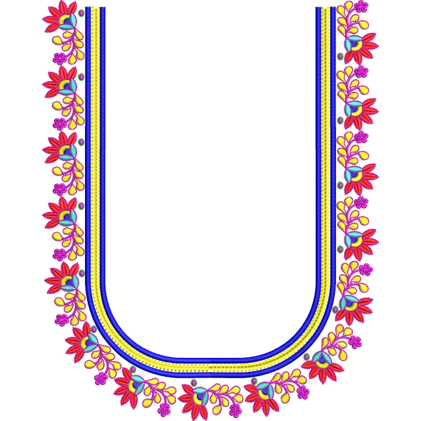 Blouse Design No :MSM - 698 - Simple Border, U Shape