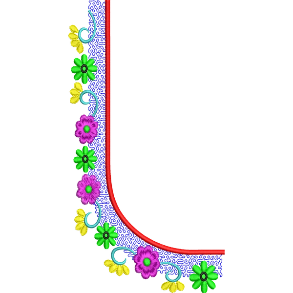 Blouse Design No :MSM - 714 - Simple Border, U Shape