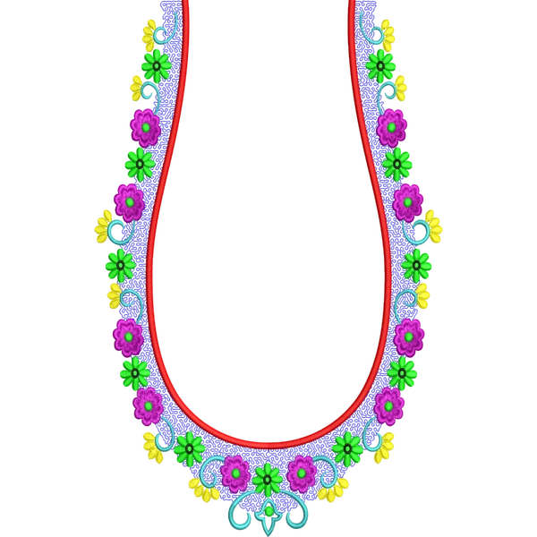 Blouse Design No :MSM - 714 - Simple Border, U Shape