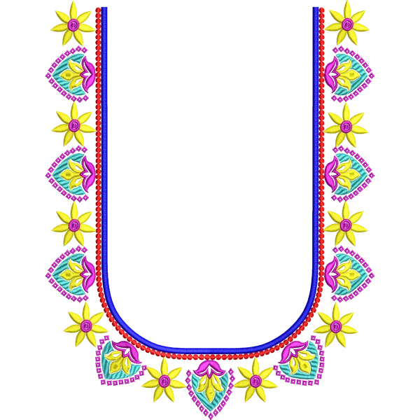 Blouse Design No :MSM - 716 - Simple Border, U Shape